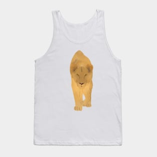 Watercolor Stalking Lioness Tank Top